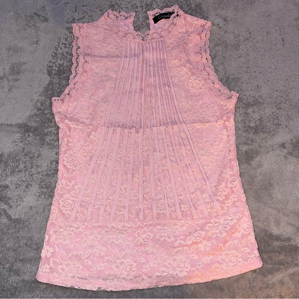 Capsule light pink floral sleeveless top/ shirt